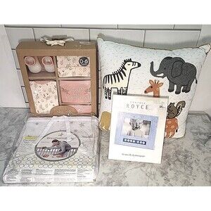Nursery Bundle Baby Shower Gifts Clothes Animal Theme Photo Frame Crib Liner